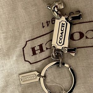 Coach silver Terrier/Westie/Schnauzer KeyFob~Ring